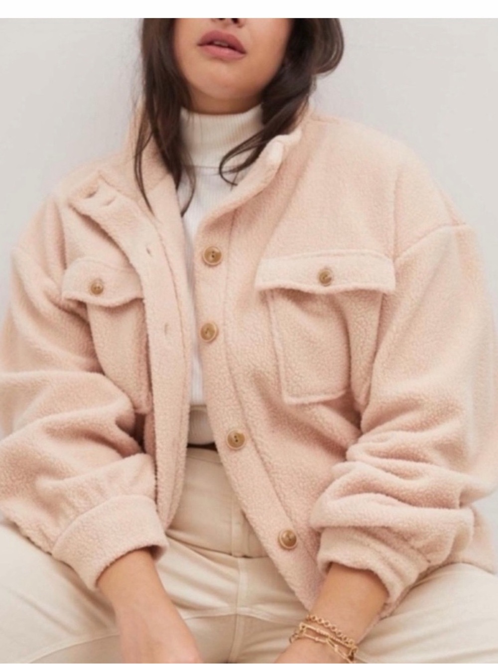 Anthropologie Size 3x Daily Practice
Plus Pale Blush
Fleece Bomber Jacket